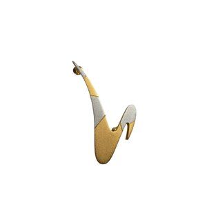 Vintage Lee Wolfe Retro Brooch Modernist Gold Silver Pin Retro